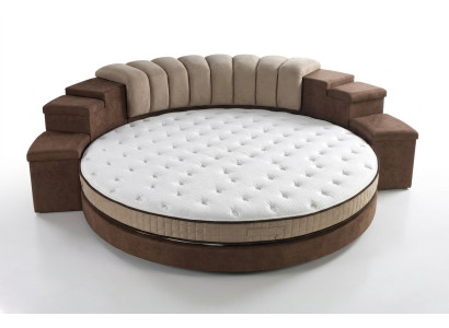 Okrągłe łóżko Okrągły Design łóżko włókiennicze Double Luxury Hotel Frame Sleeping Pokój