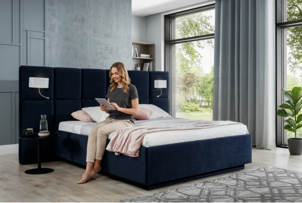 Sypialnia Design luksusowe łóżko 200x200 Texil z ramą łóżka podwójnego