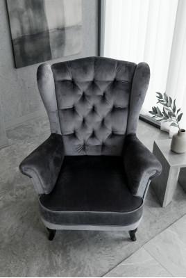 Fotel z podłokietnikami Chesterfield Lehn Chairs Sessel 1 Sitzer Throne Chair Seat Upholstered