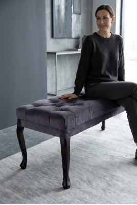 Hoker Fotel Telewizyjny Design Tapicerka Podnóżek Chesterfield Tkanina Nowy Ottomane