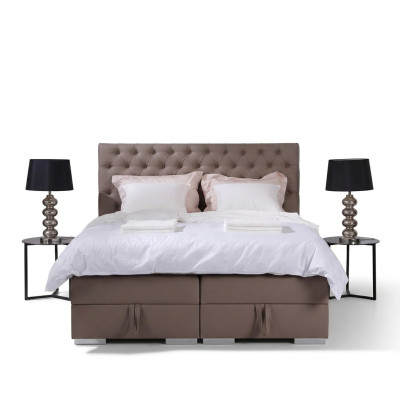 Designerskie łóżko sprężynowe do łóżka podwójnego Sypialnia Chesterfield Meble