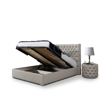 Nowoczesne łóżko Białe stylowe Chesterfield Podwójne łóżko Design łóżko Podkładka łóżko