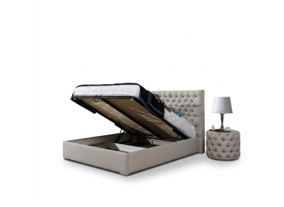 Nowoczesne łóżko Białe stylowe Chesterfield Podwójne łóżko Design łóżko Podkładka łóżko