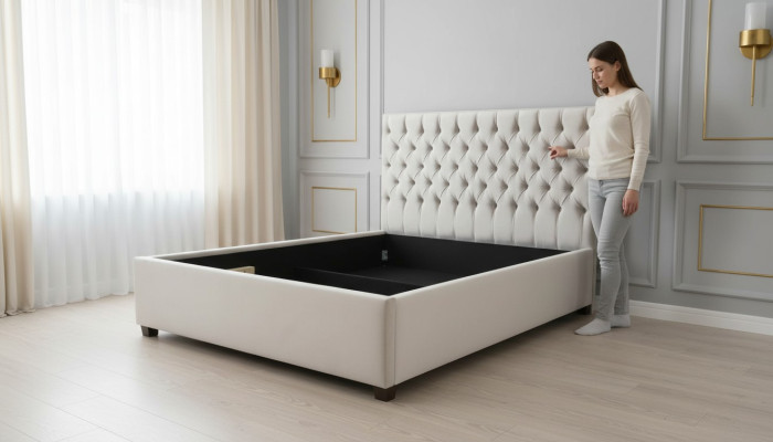 Chesterfield Łóżko Podkładka Design Luxury Double Hotel łóżko Gold Luxury Hotel Nowość