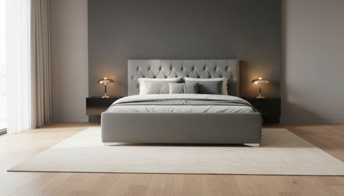 Chesterfield Włókienniczy Łóżko Podkładka Design 140x200 Podwójne łóżko z ramą łóżka
