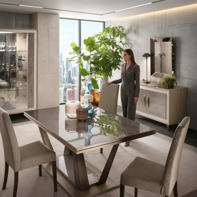 Stół obiadowy jadalnia salon Ustawić Drewno Design Italian Meble