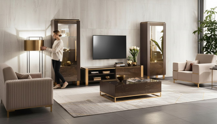 Zestaw mebli do salonu designerski kredens do salonu 2x Galota 3-częściowy.