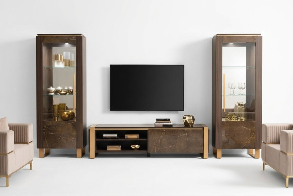 Zestaw mebli do salonu designerski kredens do salonu 2x Galota 3-częściowy.