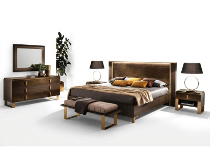 Łóżko Stolik nocny Kredens 4 szt. Zestaw Sypialnia dekoracyjny design nowoczesny luksus