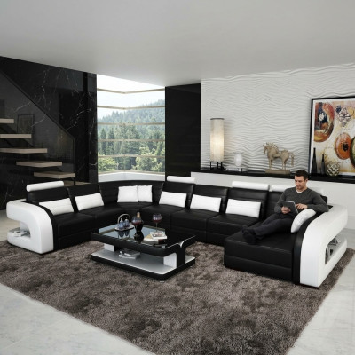 Big Żywy krajobraz Sofa z USB Couch Podkładka Narożnik Skóra Sofa Ustawić Kanapy !!