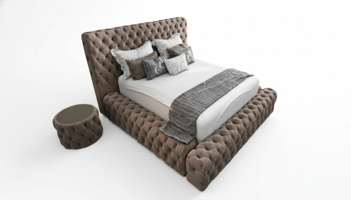 Łóżko Włókiennicze Sypialnia Meble Luksusowe Nowoczesne Łóżko Chesterfield Box Spring Nowe