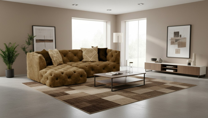 Chesterfield L-Shape Narożnikowa kanapa Couch Design Włókienniczy Podkładka Ustawić Sofa Narożnik Nowość