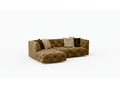 Chesterfield L-Shape Narożnikowa kanapa Couch Design Włókienniczy Podkładka Ustawić Sofa Narożnik Nowość