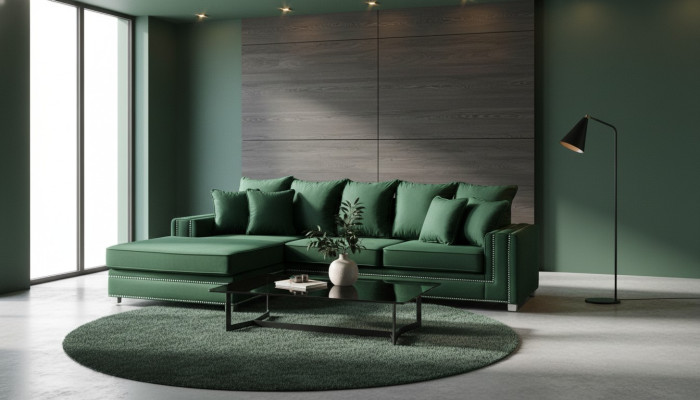 Narożnikowa kanapa L-shape Włókienniczy Luxury Design Żywy krajobraz Podkładka Kanapa Kanapy Meble