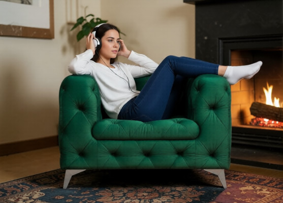 Chesterfield Fotel Luksusowa Jednoosobowa Chesterfield Podkładka Sofa Lounge Club Aksamit