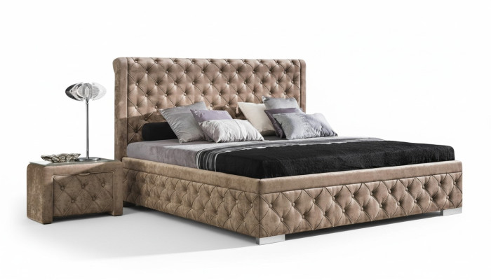 Łóżko 2x Stolik nocny 3 szt. Zestaw Sypialnia Luxury Design Meble Nowoczesne łóżko Nowość