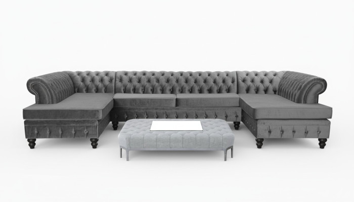 Chesterfield Velvet U-Shape Corner Sofa Living Landscape Upholstered Corner sofa Couch Sofas New