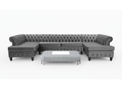 Chesterfield Velvet U-Shape Corner Sofa Living Landscape Upholstered Corner sofa Couch Sofas New