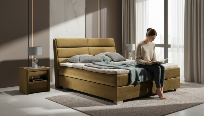 Sypialnia Luxury Box Spring Łóżko łóżka Double Meble Materiał 140 160 180 x 200cm