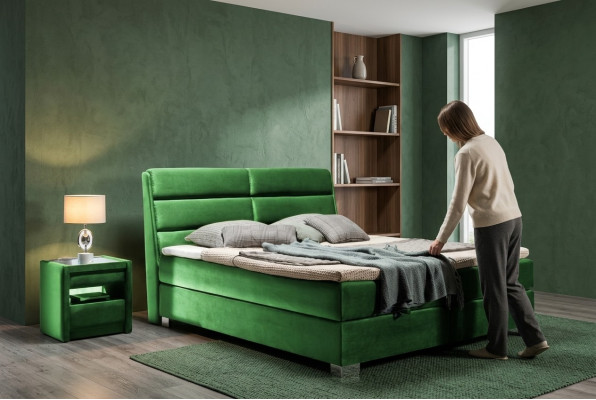 Łóżko 2x Stolik nocny 3 szt. Sypialnia Luksusowy Zestaw Design Meble Nowoczesne łóżko Nowość