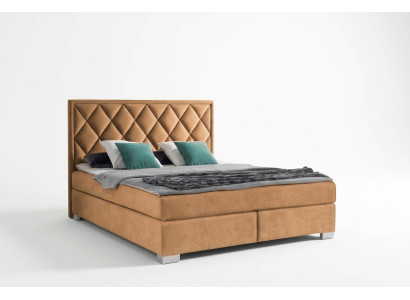 Luksusowe łóżko sprężynowe Łóżko Materiał Hotel Beige łóżko Sypialnia Meble Design Double