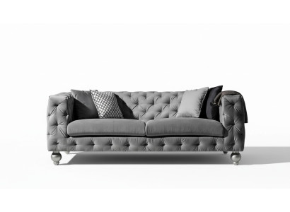 Trzyosobowy Materiał Salon Szary Design Sofa Sofy Aksamit xxl duża Podkładka Kanapy
