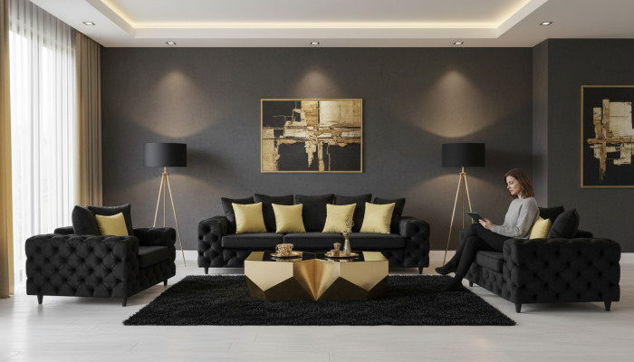 Chesterfield Design Living Room Zestaw sofowy Meble Kanapa 321 miejsce do siedzenia