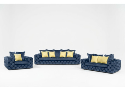 Luksusowa 4 miejsce do siedzenia Sofa Podkładka Sofa Skóra Materiał Włókienniczy Kanapy Ustawić trzymiejscowe