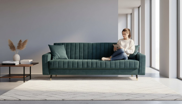 Trzyosobowa Materiał Salon Różowy Design Sofa Sofy Aksamit xxl duża Podkładka Kanapy