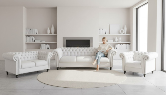 Trzyosobowy Materiał salon Biały design Sofy Sofy Aksamit xxl duże Podkładki do kanap