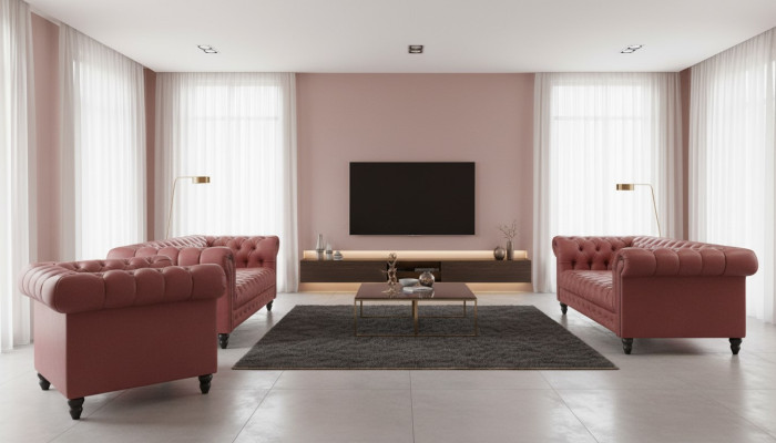 Pokój dzienny Chesterfield Design Zestaw sofowy Meble Kanapa 321 miejsce do siedzenia Kanapy Sofy