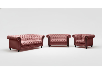 Pokój dzienny Chesterfield Design Zestaw sofowy Meble Kanapa 321 miejsce do siedzenia Kanapy Sofy