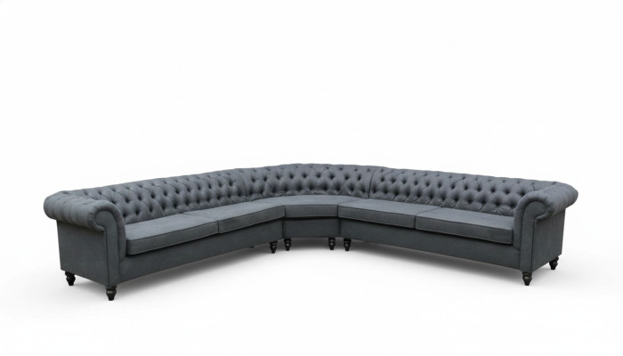 Narożnikowa kanapa Sofa Design Chesterfield Couch Włókienniczy Materiał Żywy krajobraz Obcios