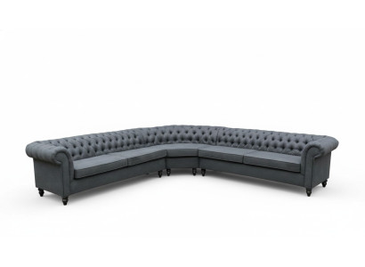 Narożnikowa kanapa Sofa Design Chesterfield Couch Włókienniczy Materiał Żywy krajobraz Obcios