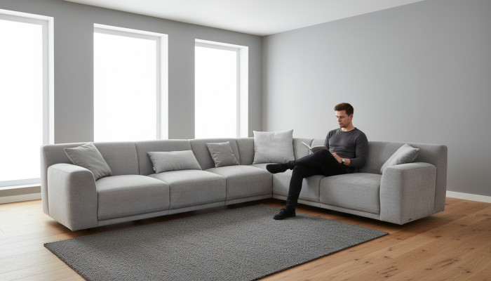 Narożnikowa kanapa LForm Desing Couch Włókienniczy Materiał Żywy krajobraz Zestaw narożny Sofy Kanapy