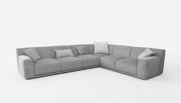 Narożnikowa kanapa LForm Desing Couch Włókienniczy Materiał Żywy krajobraz Zestaw narożny Sofy Kanapy