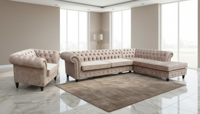 Chesterfield Classic Meble do salonu Narożnikowa kanapa Sofa Kanapa Podkładka