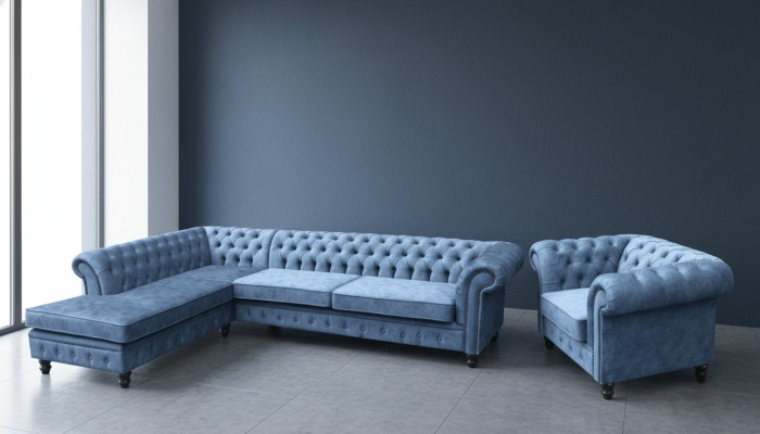 Narożnikowa kanapa Sofa Kanapa Podkładka Chesterfield Design Luxury Meble Ustawić