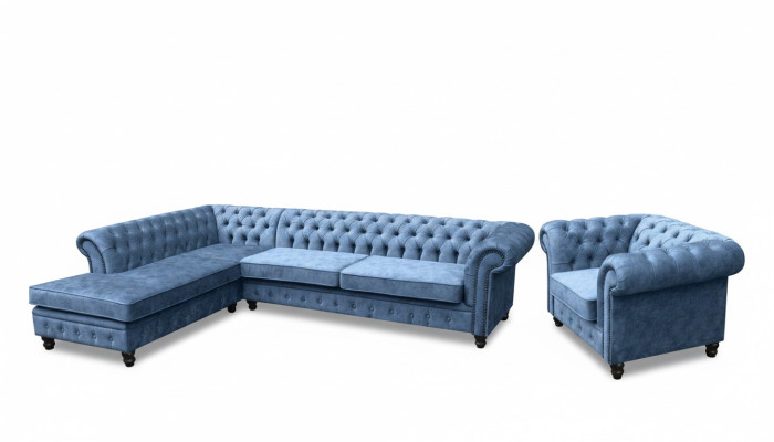 Narożnikowa kanapa Sofa Kanapa Podkładka Chesterfield Design Luxury Meble Ustawić