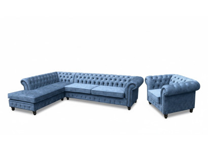 Narożnikowa kanapa Sofa Kanapa Podkładka Chesterfield Design Luxury Meble Ustawić