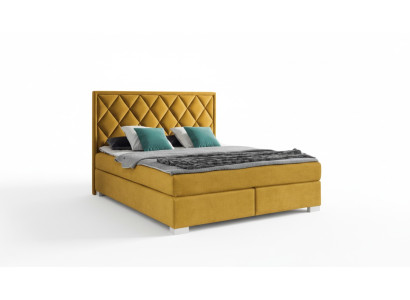 Łóżko Włókiennicze Sypialnia Design Meble Modern Luxury łóżko 180x200 żółty aksamit Nowość