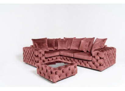 Narożnikowa kanapa Sofa Kanapa Podkładka Zestaw narożny L Form stolik kawowy Włókienniczy Żywy krajobraz