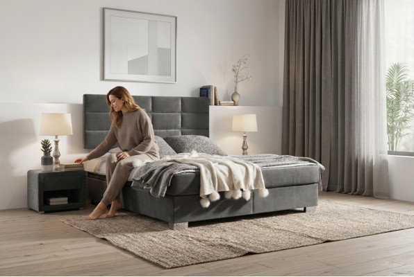 Łóżko z materacem sprężynowym podwójne łóżko luksusowe Sypialnia designerskie podwójne łóżka 160x200 Nowość