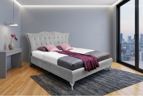 Classic Sypialnia łóżko Włókiennicze Łóżko Materiał Chesterfield 140x200 Podwójne łóżko
