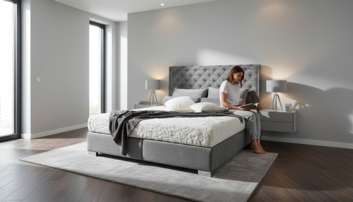 Chesterfield Box Spring Łóżko Włókiennicze Sypialnia Meble Moderne łóżka Materiał Nowość