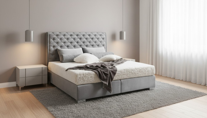 Chesterfield Box Spring Łóżko Włókiennicze Sypialnia Meble Moderne łóżka Materiał Nowość