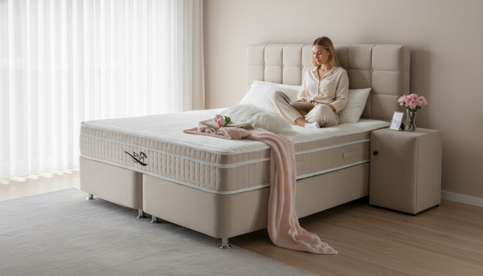 Noble box spring Zestaw 3-częściowy Stolik nocny Meble Luxus Sypialnia