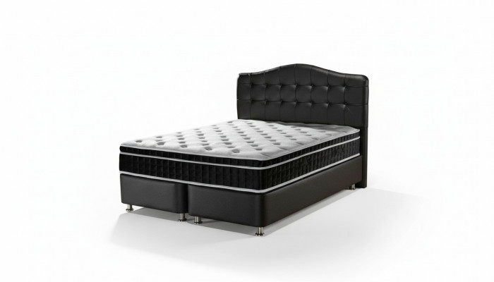 Łóżko Skóra Sypialnia Meble Luksusowe Nowoczesne łóżko Chesterfield Box Spring Nowość