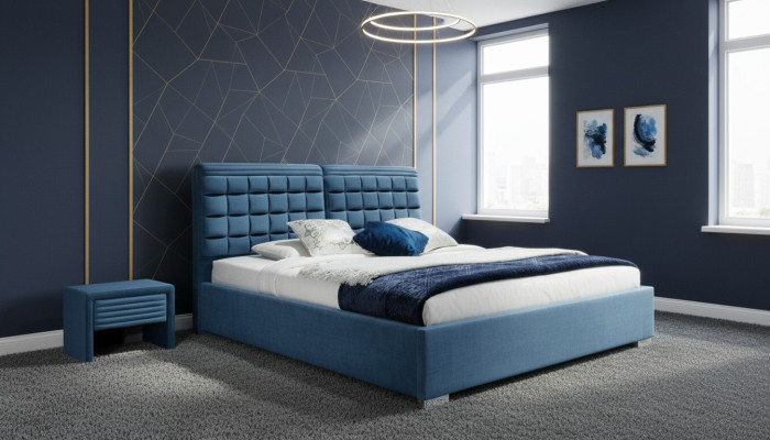 Luksusowe pudełko ze sprężynami Łóżko Design Materiał Łóżko hotelowe Sypialnia Meble Double