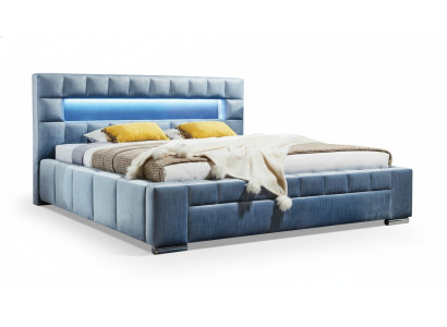 Luksusowe łóżko sprężynowe Łóżko Materiał Hotel Blue bed Sypialnia Meble Design Double